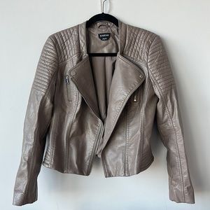 Bebe Faux Taupe Leather Jacket